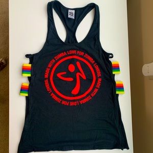 Zumba Wear Black Tank Top with Rainbow Details